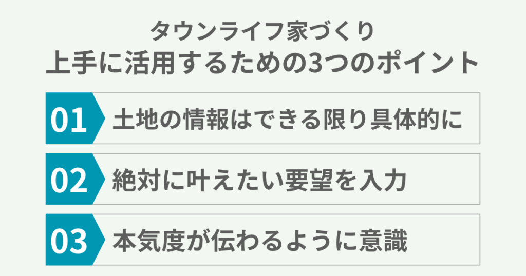 タウンライフ家づくりを上手に活用するための3つのポイント